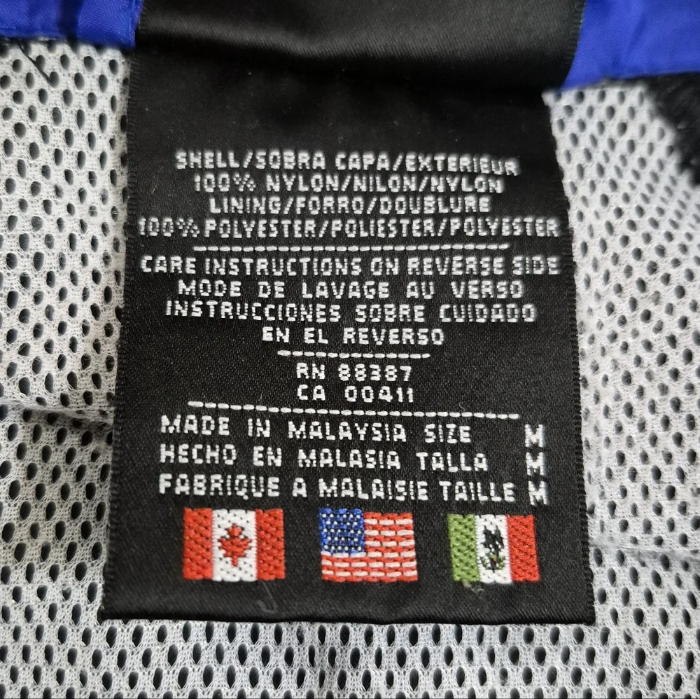 ADIDAS Vintage 90s Windbreaker Jacket Black Blue Medium